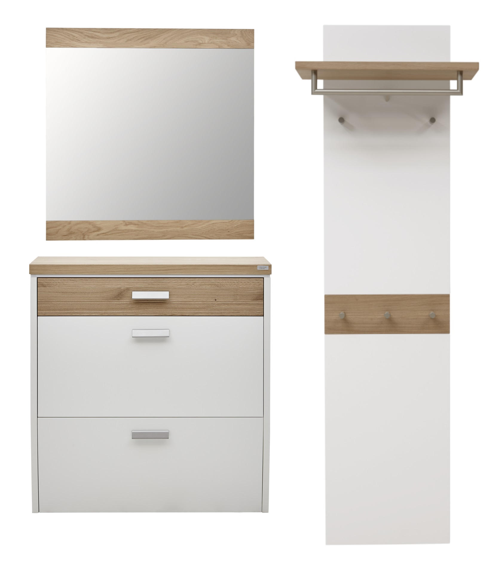 GARDEROBE 3-teilig  in 170/200/32 cm  - Eichefarben/Weiß, Design, Holz/Holzwerkstoff (170/200/32cm) - Dieter Knoll