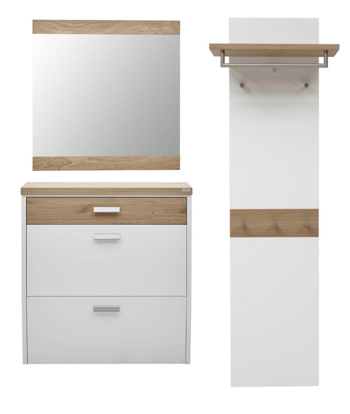GARDEROBE 3-teilig  in 170/200/32 cm  - Eichefarben/Weiß, Design, Holz/Holzwerkstoff (170/200/32cm) - Dieter Knoll