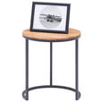 BEISTELLTISCH in Holz 39/39/51 cm  - Eichefarben/Schwarz, Design, Holz/Metall (39/39/51cm) - Johann Jakob