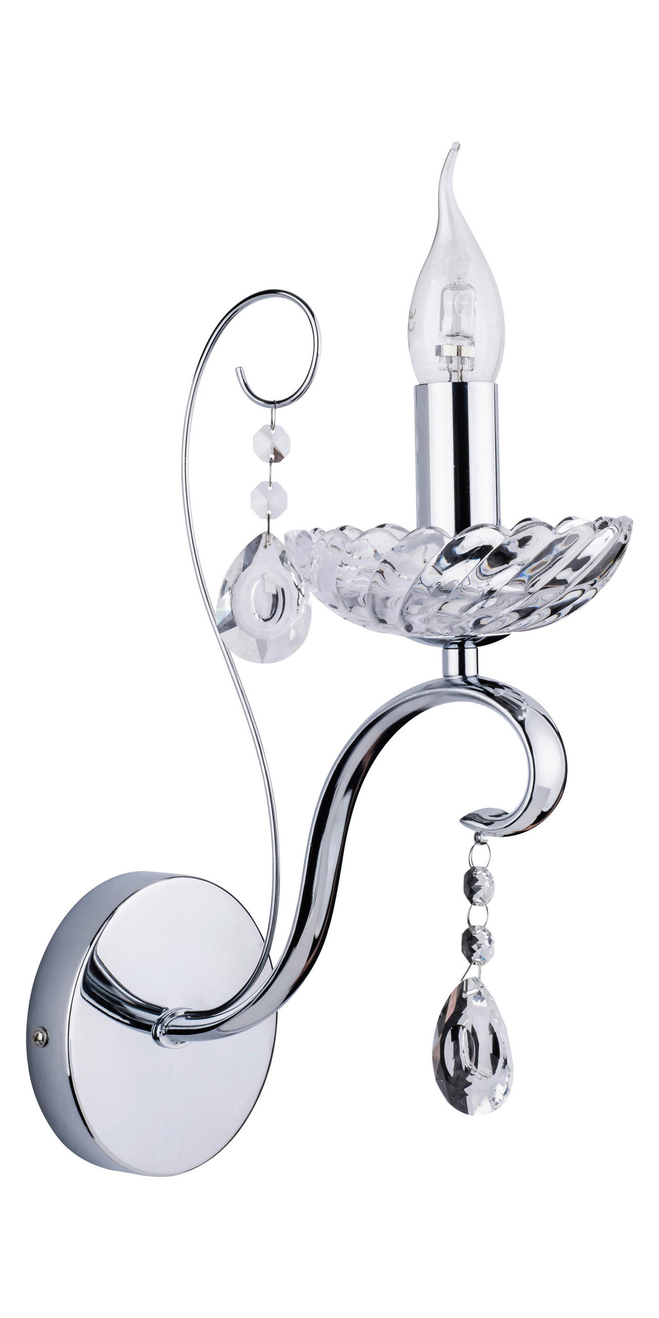 WANDLEUCHTE 37/12,5/25 cm   - KONVENTIONELL, Glas/Metall (37/12,5/25cm)