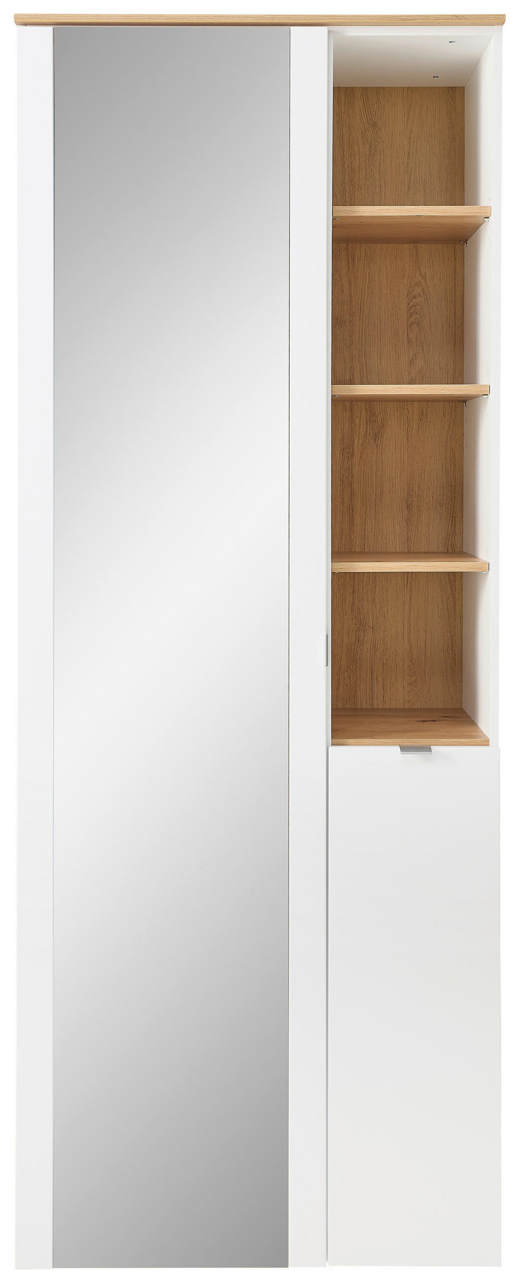 GARDEROBENSCHRANK 78/202/38 cm  - Silberfarben/Schwarz, Design, Glas/Holzwerkstoff (78/202/38cm)