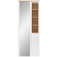 GARDEROBENSCHRANK Bari  in 78/202/38 cm  - Silberfarben/Schwarz, Design, Glas/Holzwerkstoff (78/202/38cm) - Xora