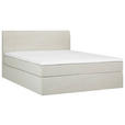 BOXSPRINGBETT 160/200 cm  in Weiß  - Schwarz/Weiß, KONVENTIONELL, Holz/Textil (160/200cm) - Carryhome