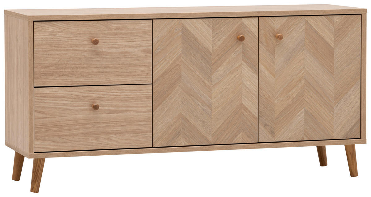 LOWBOARD  109/54,1/33,05 cm 2 Schublade(n) Beimöbel erhältlich, stehend, in verschiedenen Größen erhältlich, in verschiedenen Holzdekoren erhältlich  - Eichefarben, Design, Holz/Holzwerkstoff (109/54,1/33,05cm) - MID.YOU