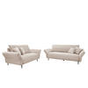 SITZGARNITUR in Cord Beige  - Beige/Schwarz, Design, Textil/Metall - Livetastic