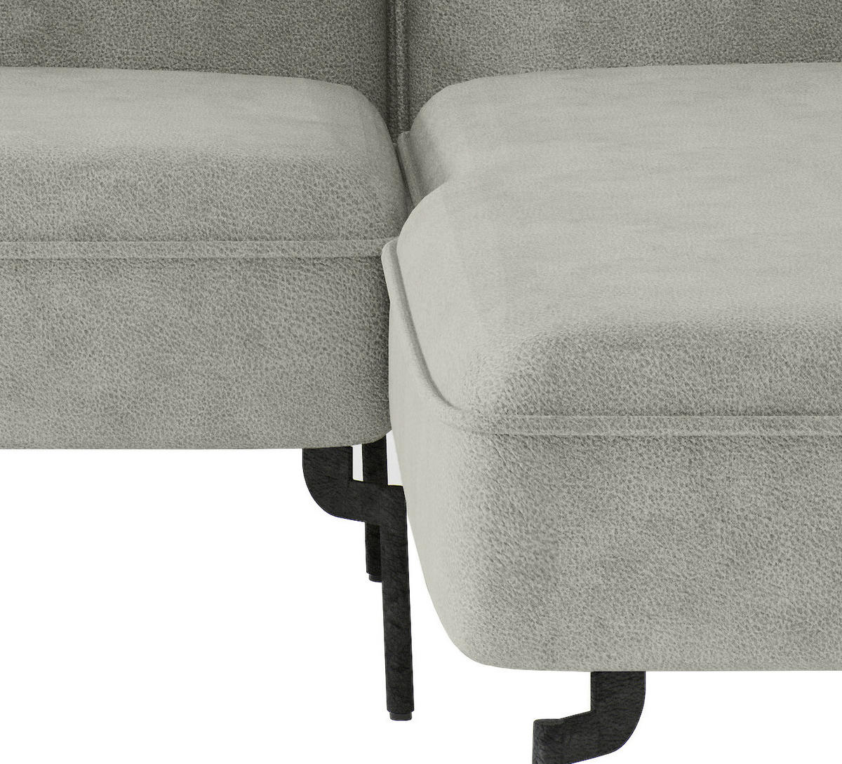SITZGARNITUR Flachgewebe Hellgrau  - Edelstahlfarben/Hellgrau, Design, Textil/Metall (265/185cm) - Livetastic