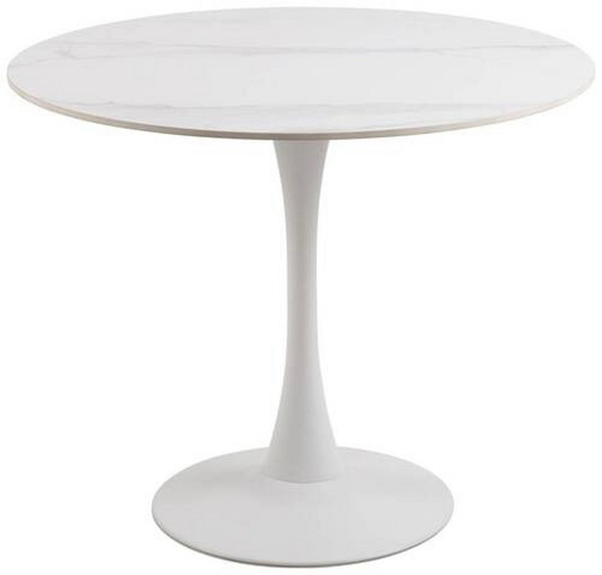 JEDILNA MIZA, bela  - bela, Trend, kovina/keramika (90/75cm) - MID.YOU