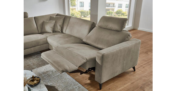 ECKSOFA Dieter Knoll Beigebraun Mikrofaser  - Beigebraun/Schwarz, Design, Textil/Metall (238/269cm) - Dieter Knoll