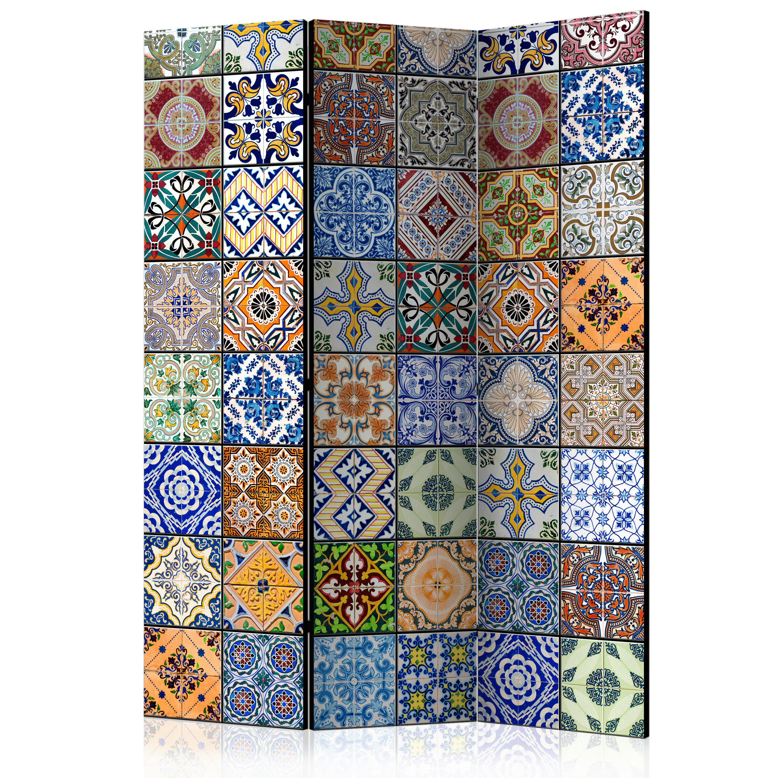 SKÄRMVÄGG  i trä, textil  grön  - grön, Basics, trä/textil (135/172/3cm) - artgeist