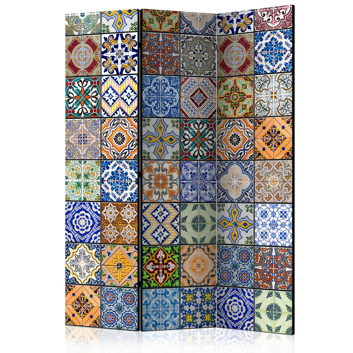 PARAVENT mit 3  Flügel - Grün, Basics, Holz/Textil (135/172/3cm) - artgeist
