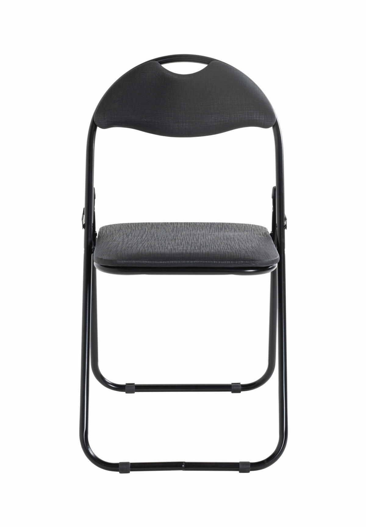 KLAPPSTUHL Lederlook Schwarz  - Schwarz, Design, Textil/Metall (44/80/47cm)