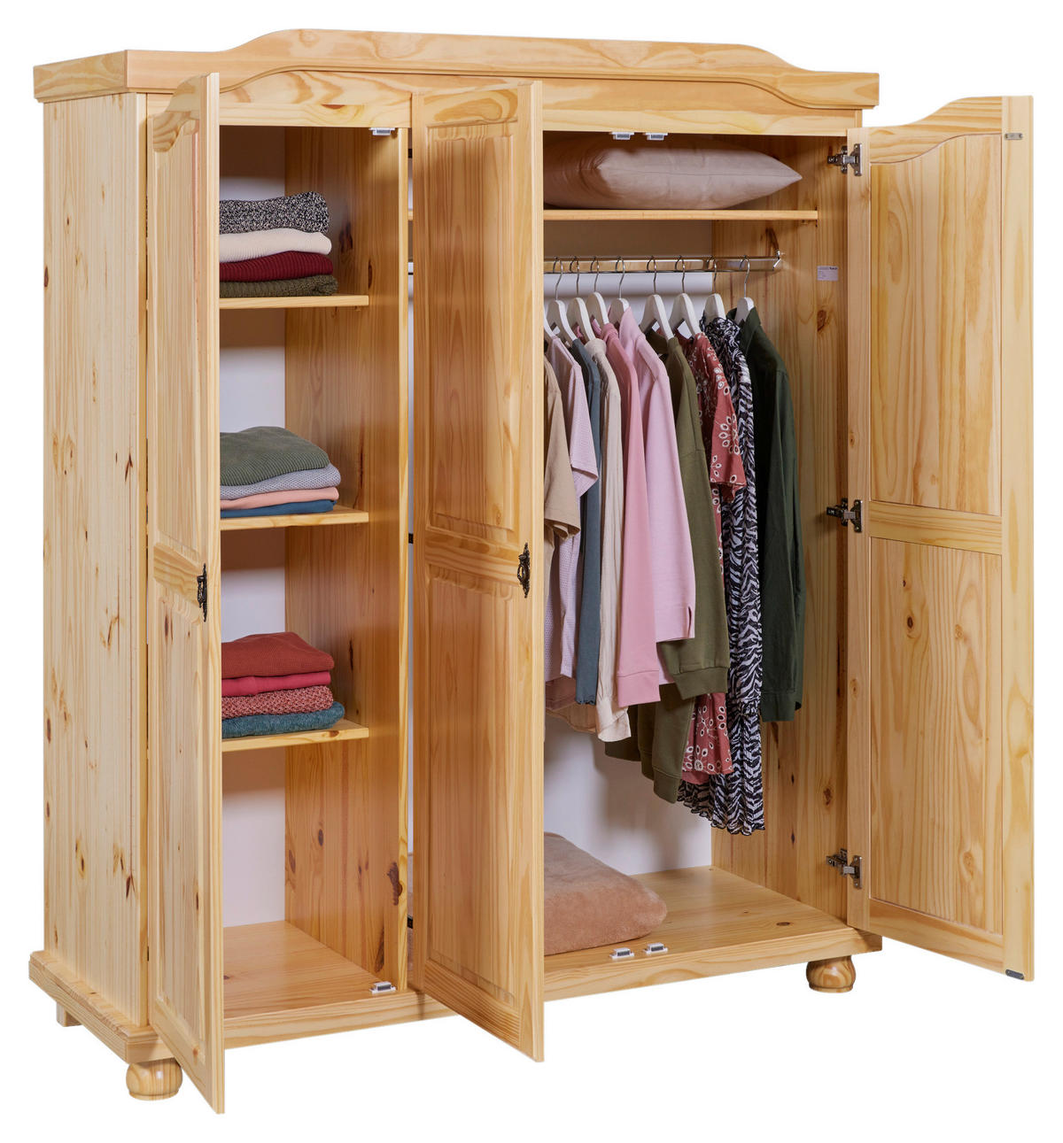 DREHTÜRENSCHRANK  in Naturfarben  - Schwarz/Naturfarben, LIFESTYLE, Holz/Metall (150/180/56cm) - MID.YOU