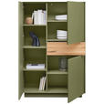 HIGHBOARD Eichefarben, Olivgrün  101/150/42 cm  - Eichefarben/Olivgrün, Design, Glas/Holz (101/150/42cm) - Novel