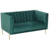 2-SITZER-SOFA Samt Grün  - Goldfarben/Grün, Design, Textil/Metall (144/75/85cm) - Livetastic