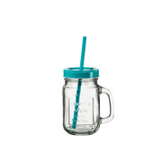 TRINKGLAS 450 ml - Türkis/Transparent, KONVENTIONELL, Glas (10,9/13,5/7,8cm) - Homeware