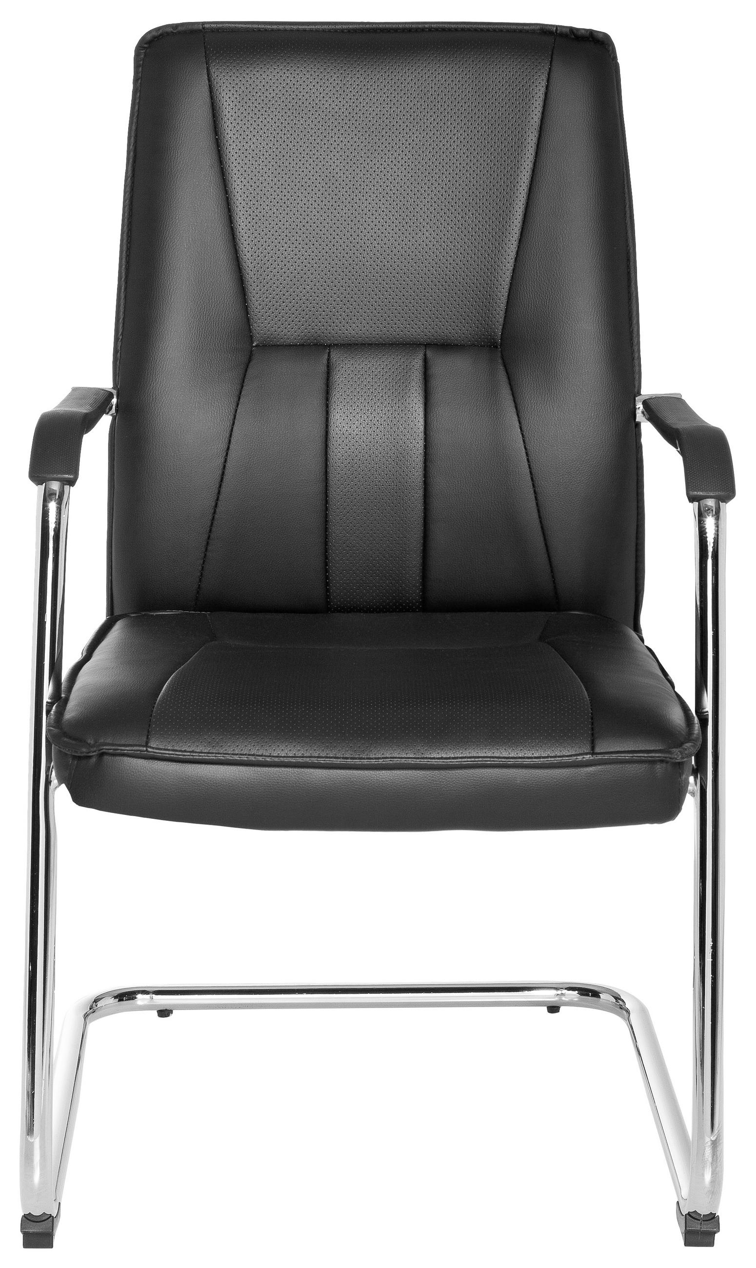 BESUCHERSTUHL Schwarz  - Chromfarben/Schwarz, MODERN, Kunststoff/Textil (56/97/46cm) - MID.YOU
