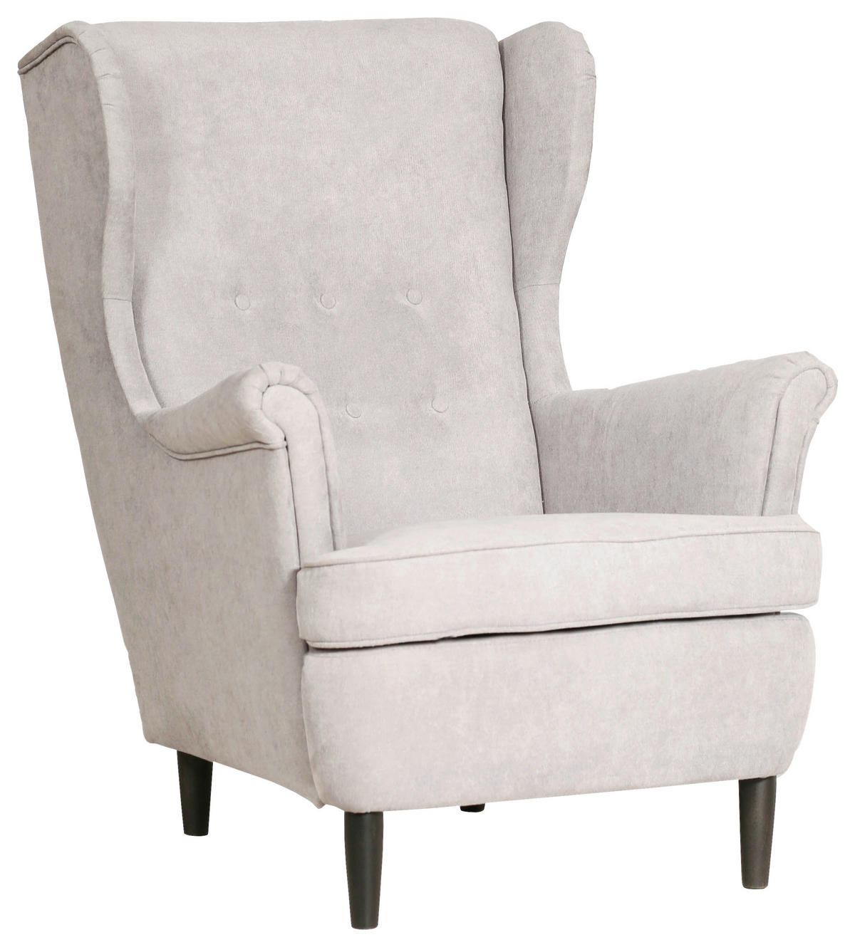 KRESLO UŠIAK, drevo, textil, kartón, kompozitné drevo, sivá - čierna/sivá, Basics, kartón/drevo (78/102/98cm) - Niels Andersson