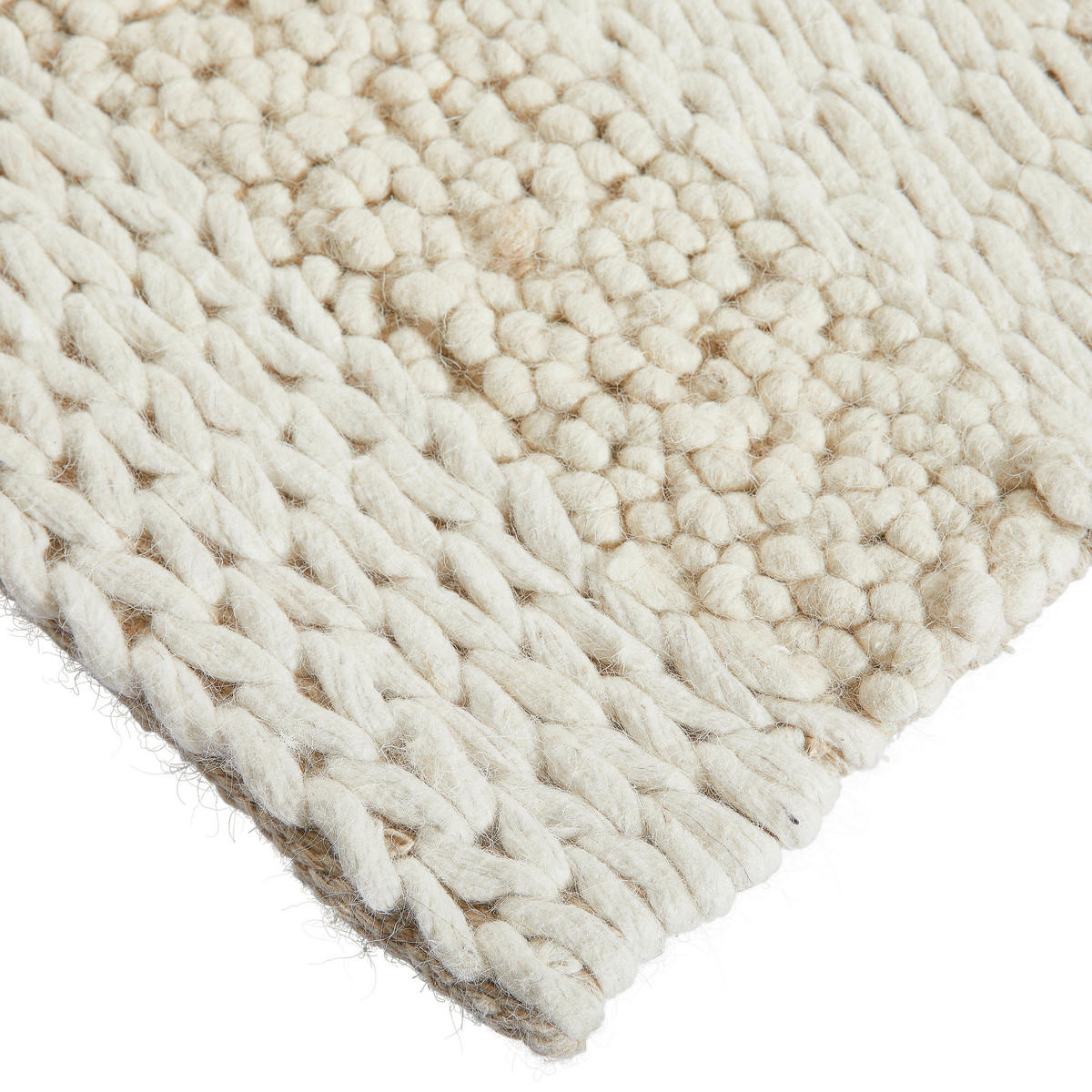 RUČNE TKANÝ KOBEREC, 200/290 cm, krémová - krémová, Natur, textil (200/290cm) - Linea Natura