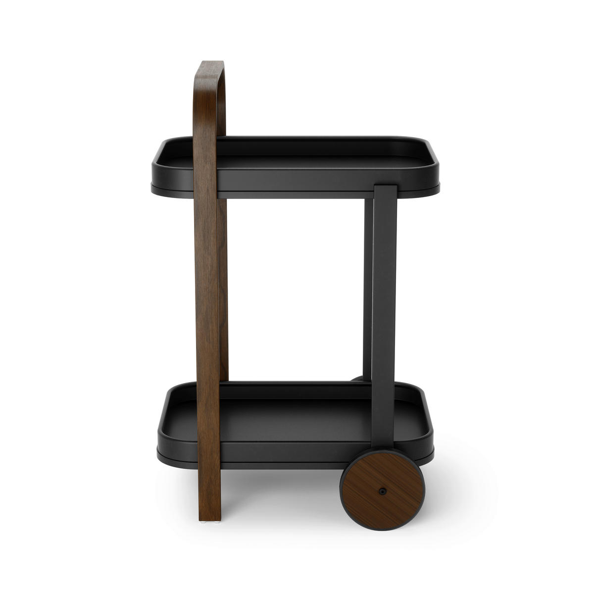 SERVIERWAGEN in Schwarz, Walnussfarben  - Walnussfarben/Schwarz, KONVENTIONELL, Metall (44/80/50cm) - Umbra