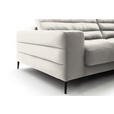 ECKSOFA in Cord Weiß  - Schwarz/Weiß, Design, Textil/Metall (296/207cm) - Dieter Knoll