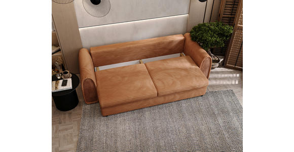 SCHLAFSOFA in Cord, Feincord Rostfarben, Hellbraun  - Hellbraun/Rostfarben, KONVENTIONELL, Kunststoff/Textil (240/83/116cm) - Carryhome