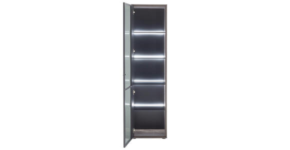VITRINE in furniert Eiche Schwarz, Eichefarben - Eichefarben/Anthrazit, Design, Glas/Holz (50/190/37cm) - Novel