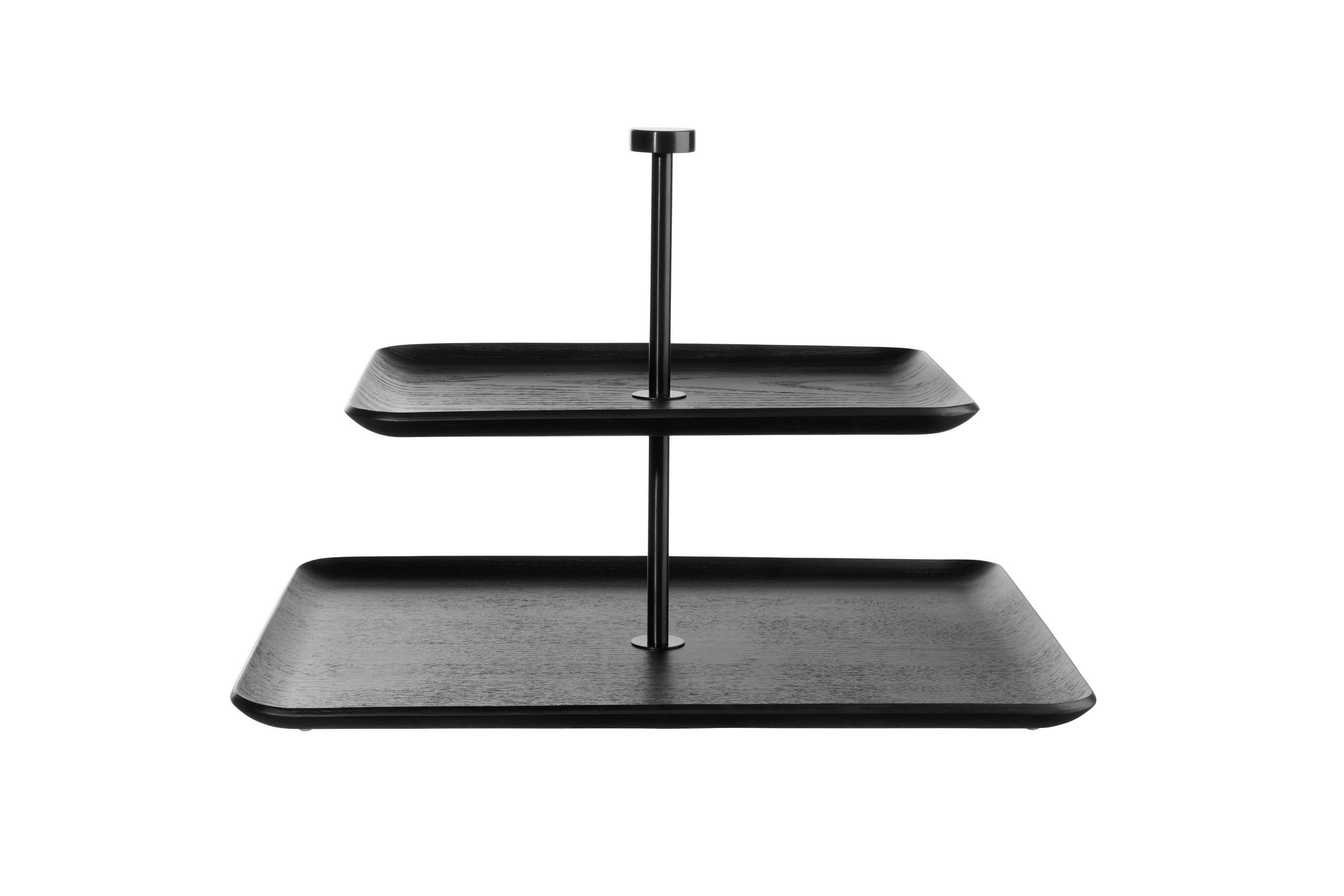 ETAGERE 2-stöckig - Schwarz, KONVENTIONELL, Holz (36/28/25cm) - ASA