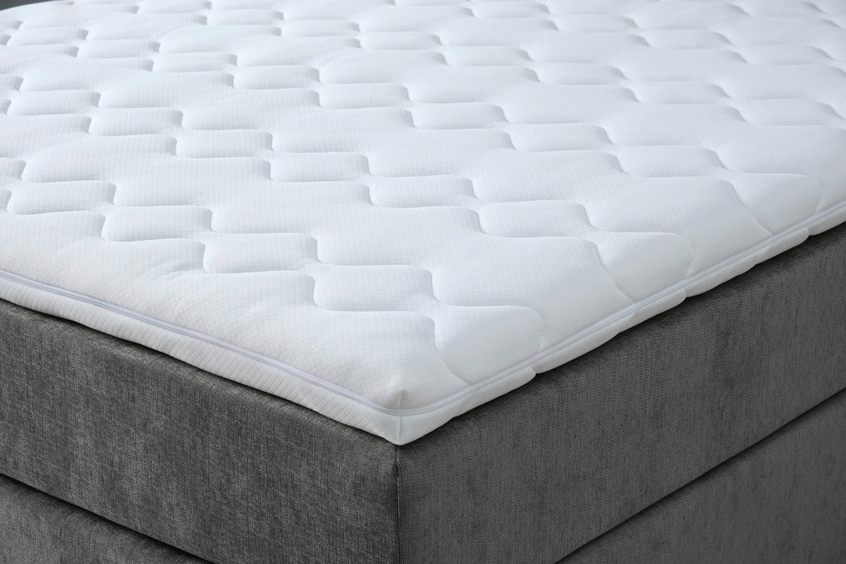 BOXSPRINGBETT 120/200 cm  in Anthrazit  - Anthrazit/Schwarz, Konventionell, Kunststoff/Textil (120/200cm) - Moderano