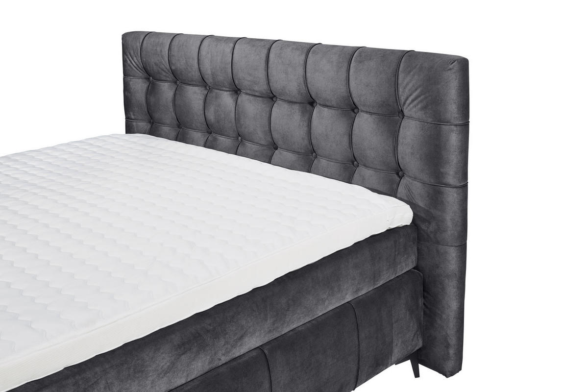 BOXSPRINGBETT 180/200 cm  in Anthrazit  - Anthrazit/Schwarz, Konventionell, Kunststoff/Textil (180/200cm) - Modante