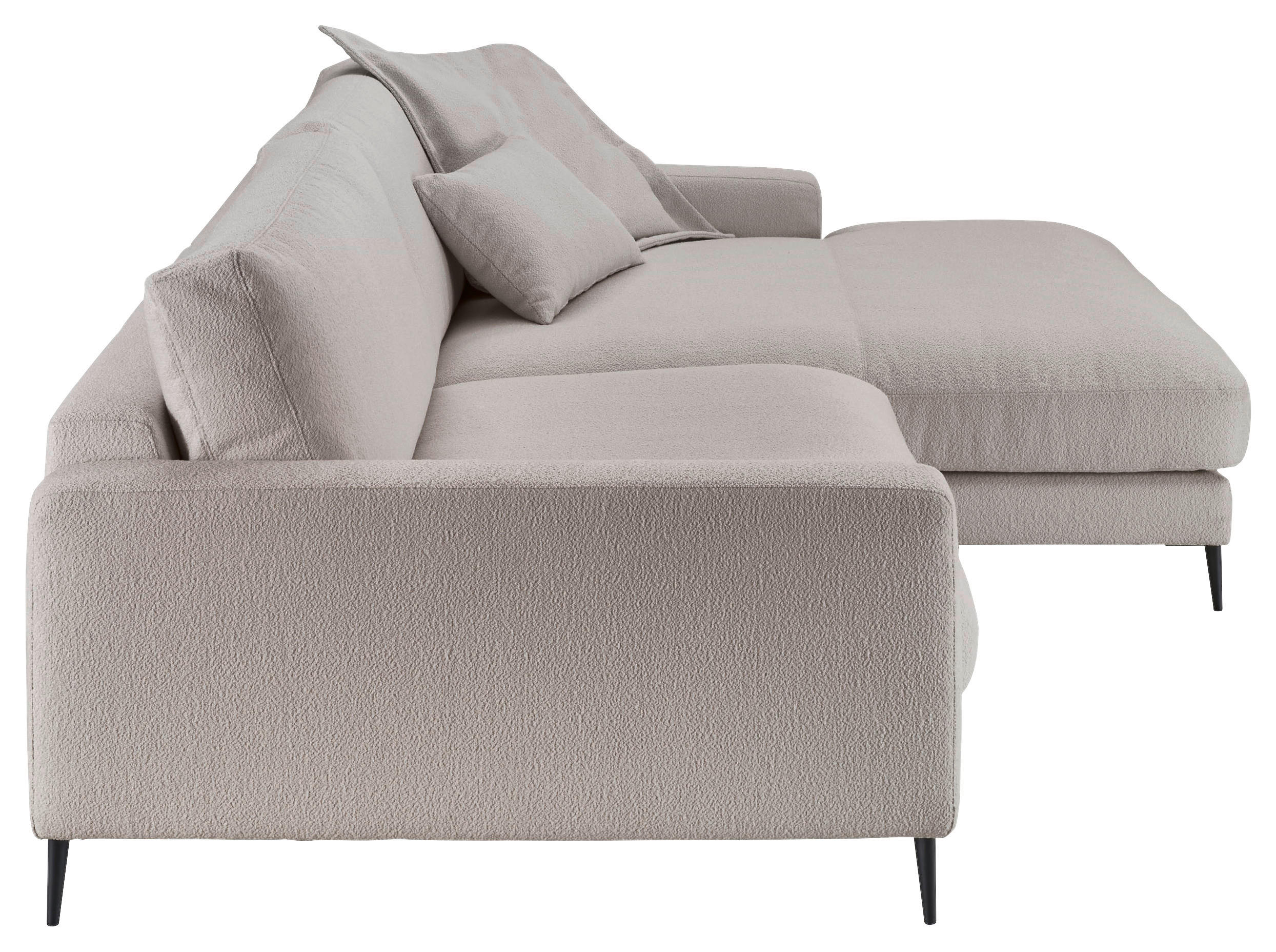 Thumbnail - Pure Home Lifestyle Ecksofa, Hellgrau, Textil, 4-Sitzer, Ottomane rechts, L-Form, 272x190 cm, Goldenes M, Dgm, Typenausw...
