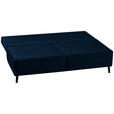 SCHLAFSOFA Percy in Dunkelblau  - Schwarz/Dunkelblau, KONVENTIONELL, Textil/Metall (197/91/88cm) - Novel