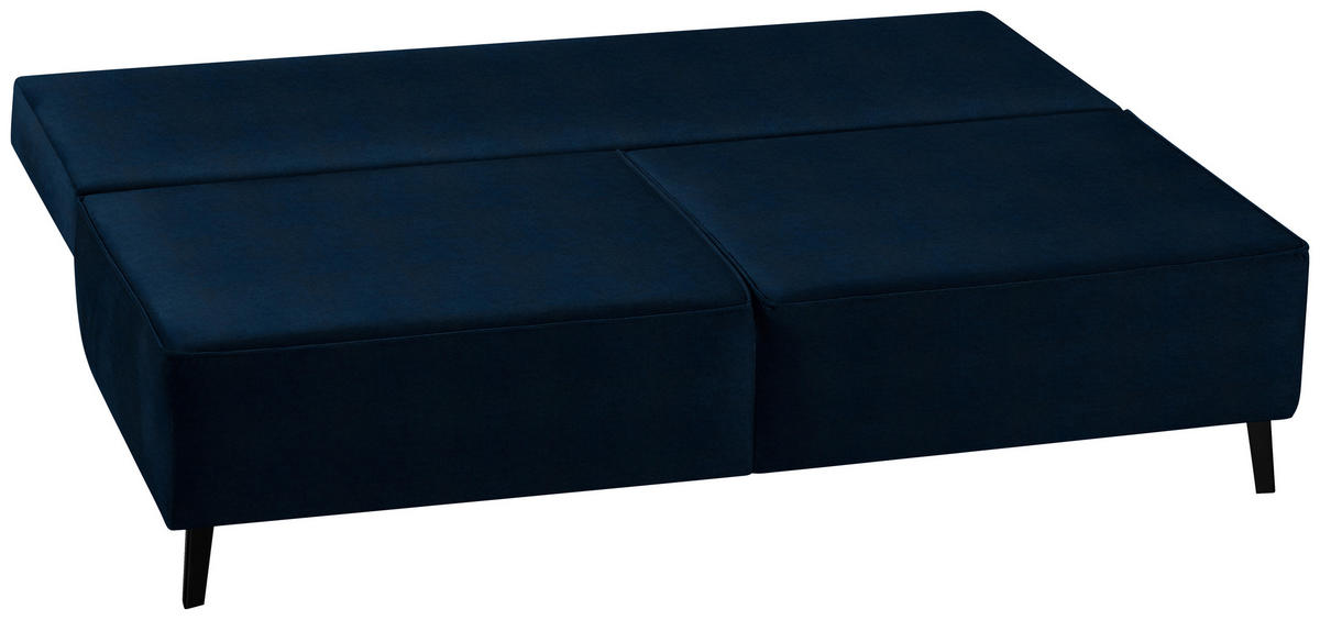 SCHLAFSOFA in Dunkelblau  - Schwarz/Dunkelblau, Konventionell, Textil/Metall (197/91/88cm) - Novel