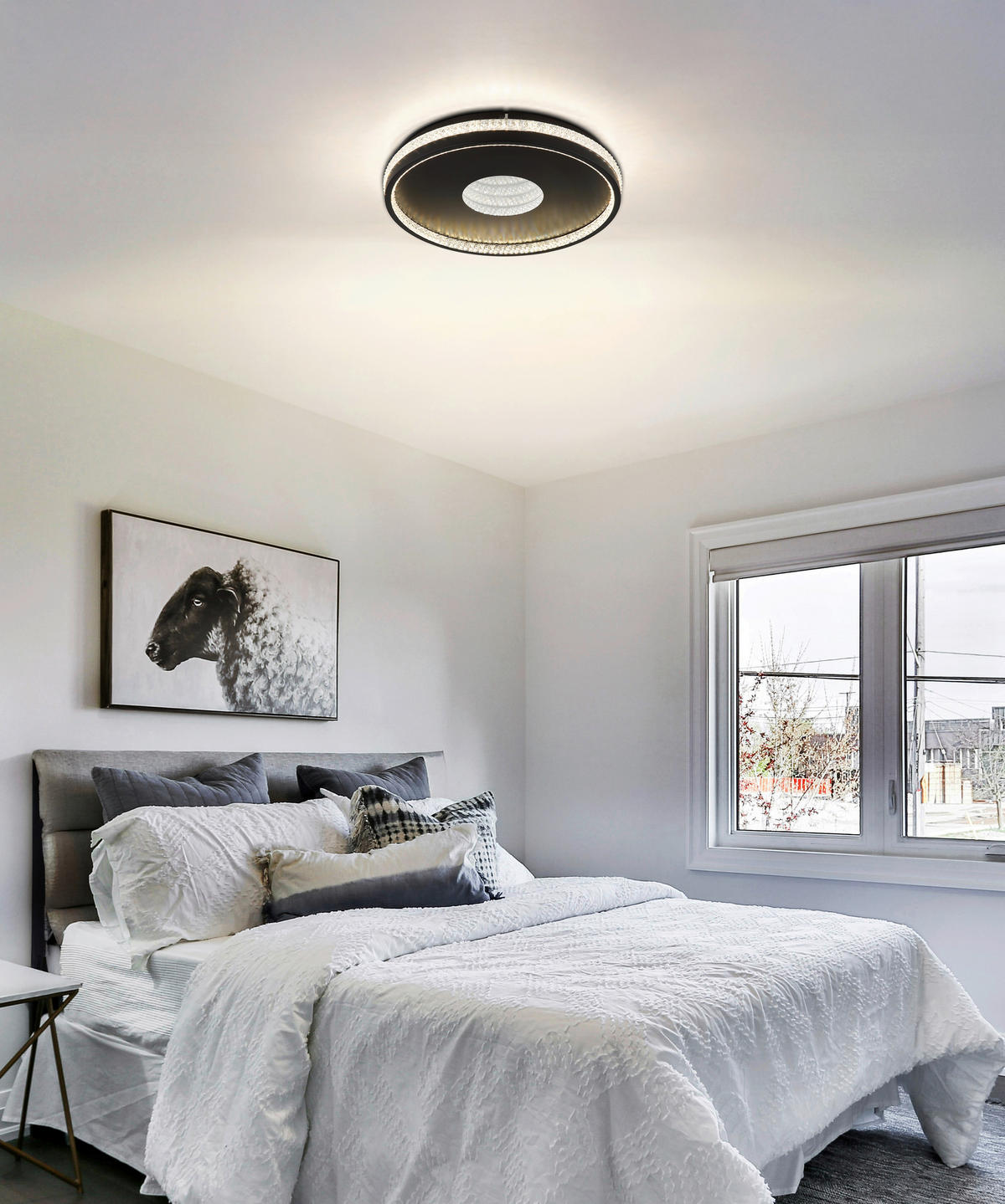 STROPNÍ LED SVÍTIDLO, 41/6.5 cm  - černá/čiré, Design, kov/plast (41/6.5cm) - Globo