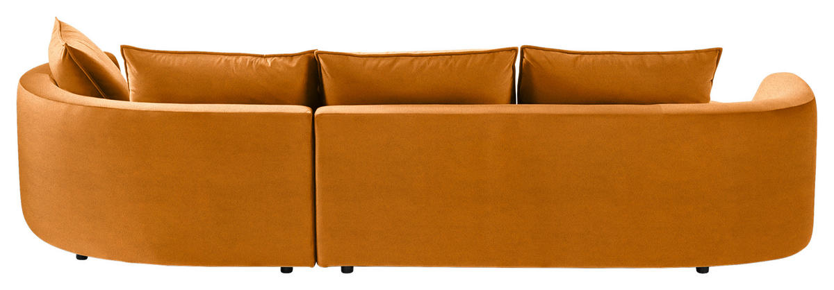 BIGSOFA Samt Rostfarben  - Rostfarben/Schwarz, Design, Kunststoff/Textil (322/66/154cm) - home24