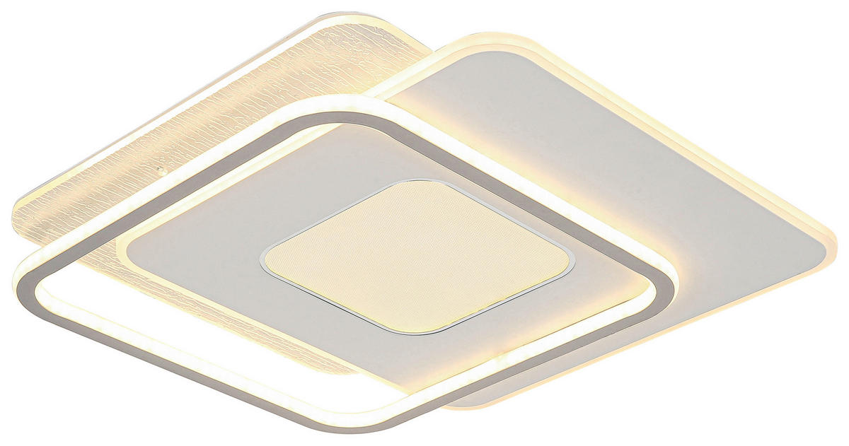 DECKENLEUCHTE 46,5/48,5/5 cm   - Chromfarben/Alufarben, Trend, Kunststoff/Metall (46,5/48,5/5cm) - Novel