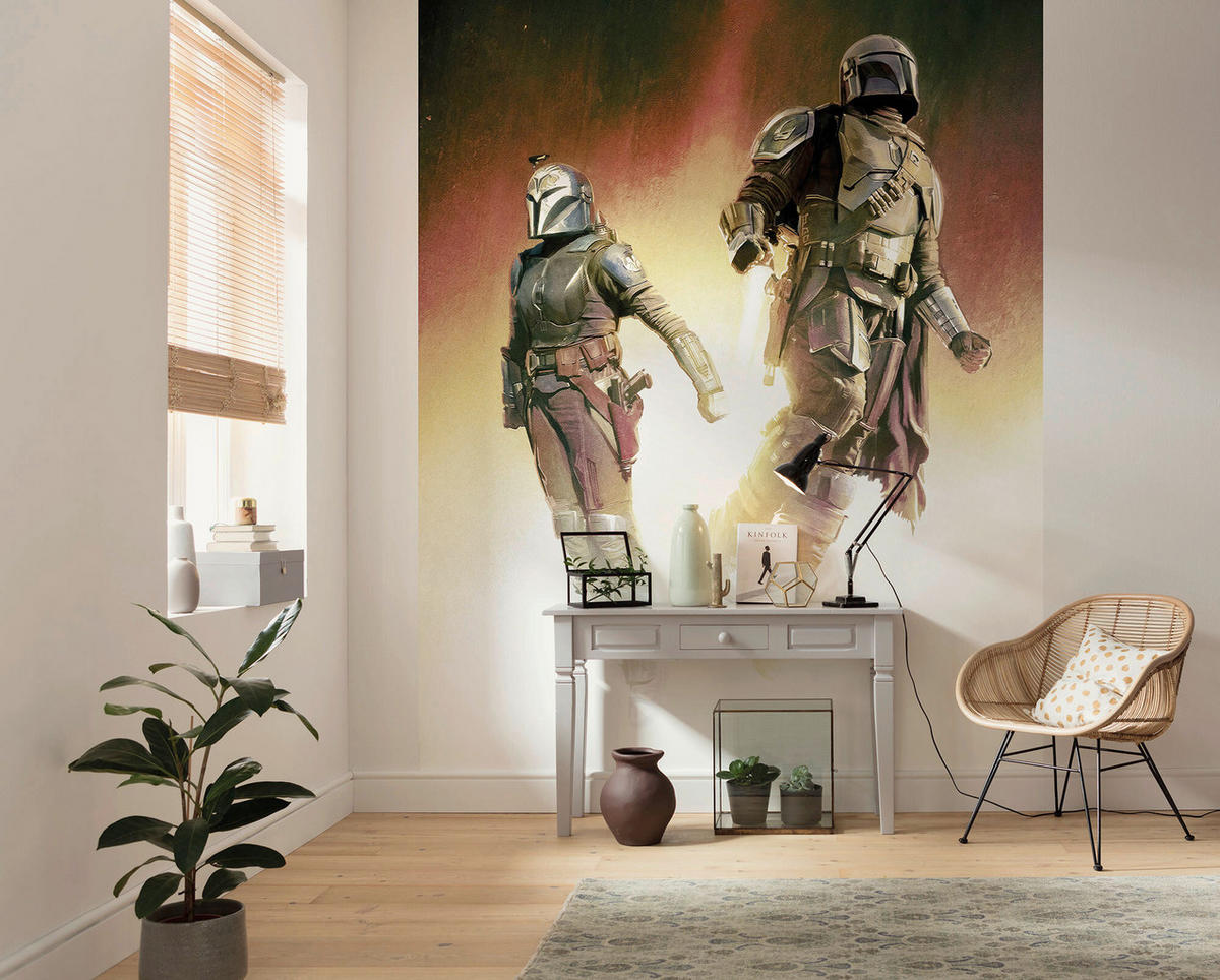 FOTOTAPETE THE MANDALORIAN FLIGHT  - Grau, Design, Textil (200/250cm) - Star Wars