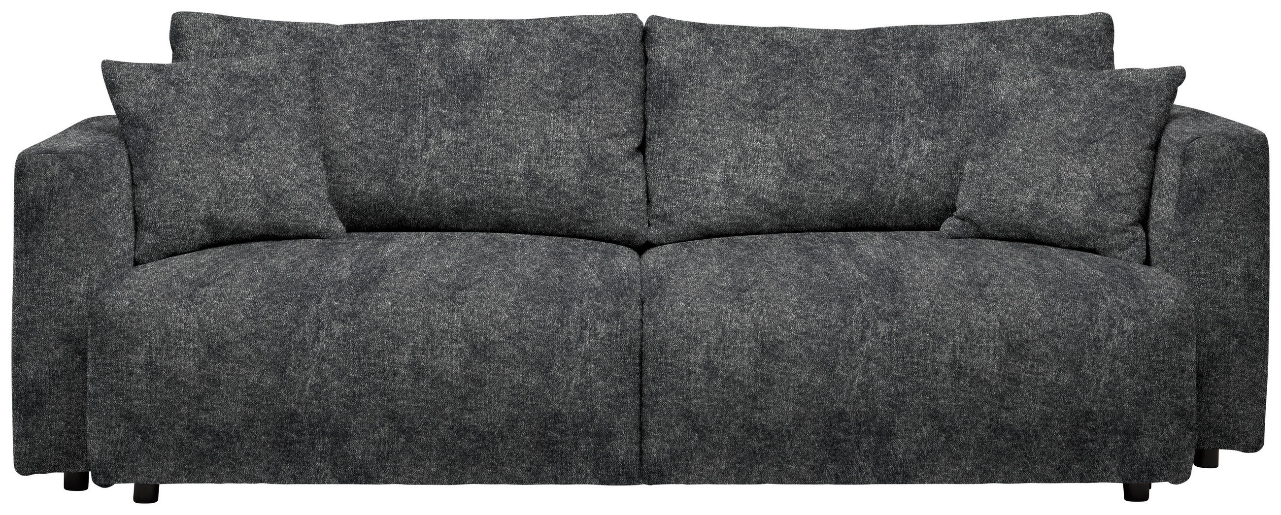 SCHLAFSOFA  mit Stoffauswahl, Schlafen auf Sitzhöhe, Rücken echt Velours Anthrazit  - Anthrazit/Schwarz, Design, Kunststoff/Textil (250/92/105cm) - Carryhome