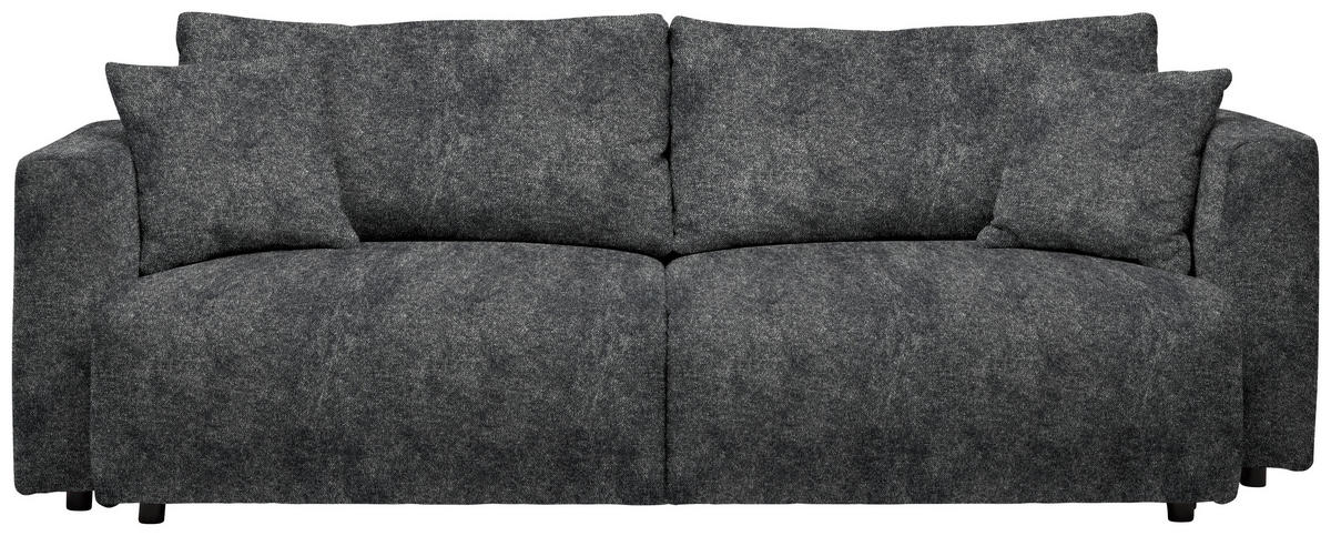 SCHLAFSOFA  mit Stoffauswahl, Schlafen auf Sitzhöhe, Rücken echt Velours Anthrazit  - Anthrazit/Schwarz, Design, Kunststoff/Textil (250/92/105cm) - Carryhome