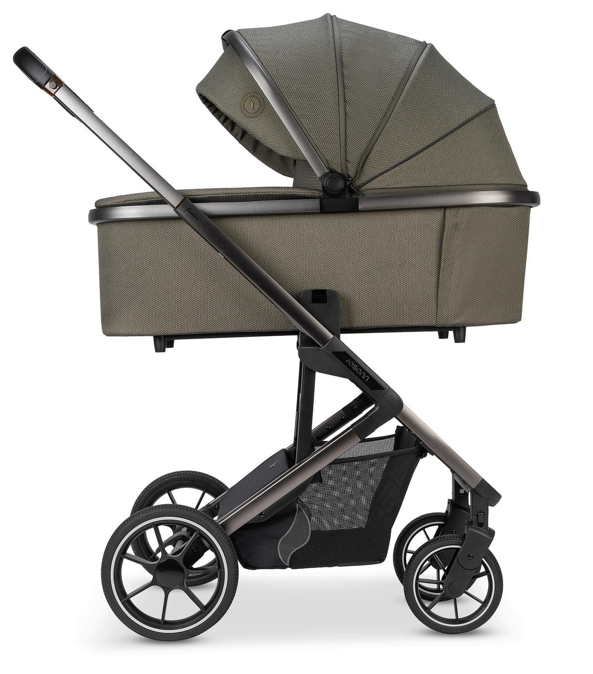 KOMBIKINDERWAGEN  Juntos  Teak  - Olivgrün, Basics (84/97,5/53,5cm) - Osann