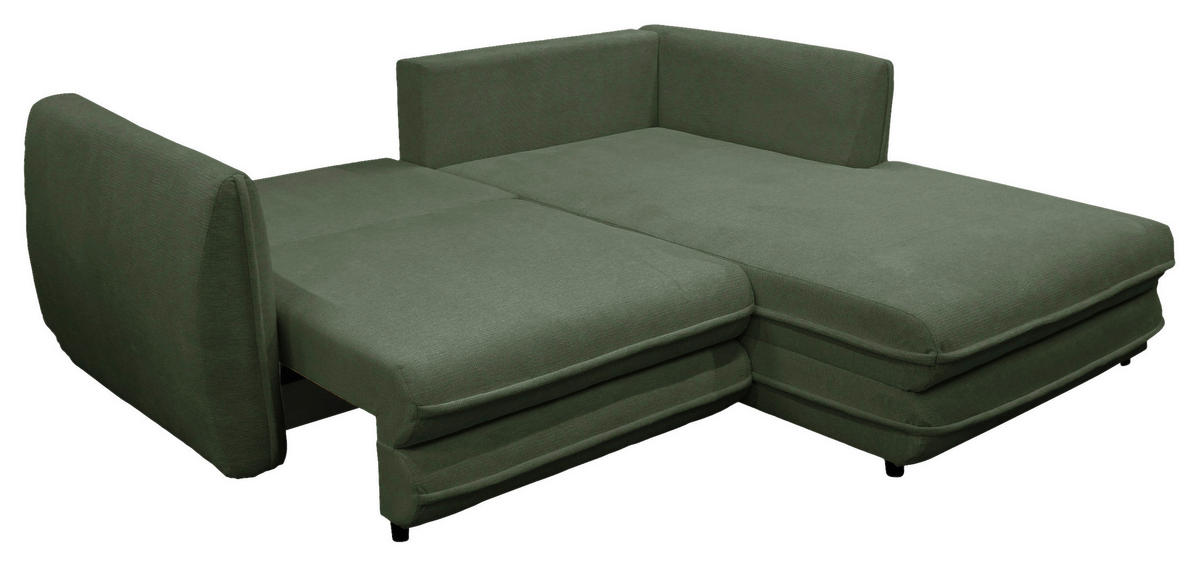 ECKSOFA Grün Struktur  - Schwarz/Grün, Design, Kunststoff/Textil (240/201cm) - MID.YOU