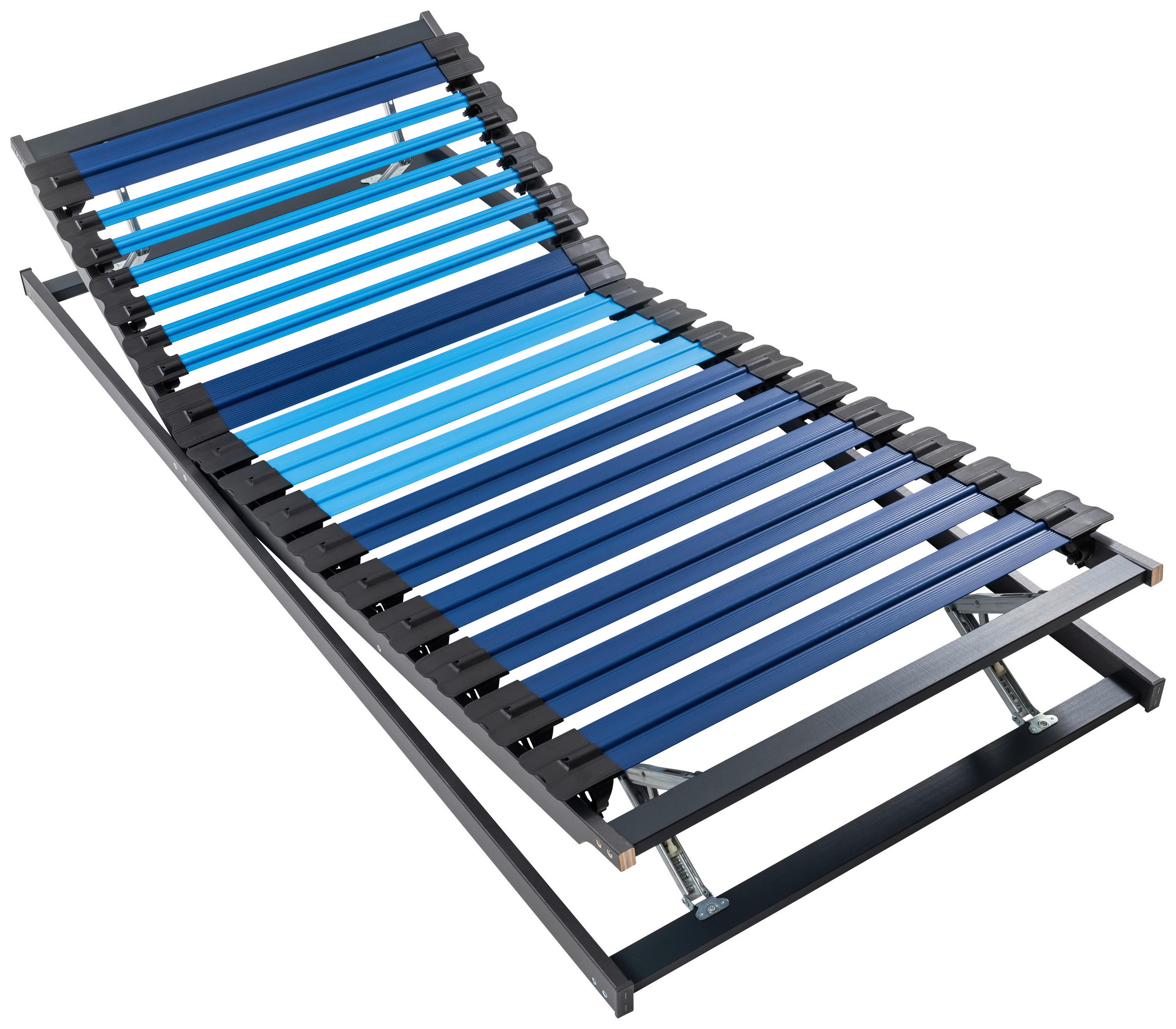 LATTENROST 90/200 cm Kopfteil, Fußteil verstellbar,  - Anthrazit/Dunkelblau, Basics, Holz/Kunststoff (90/200cm) - Dieter Knoll