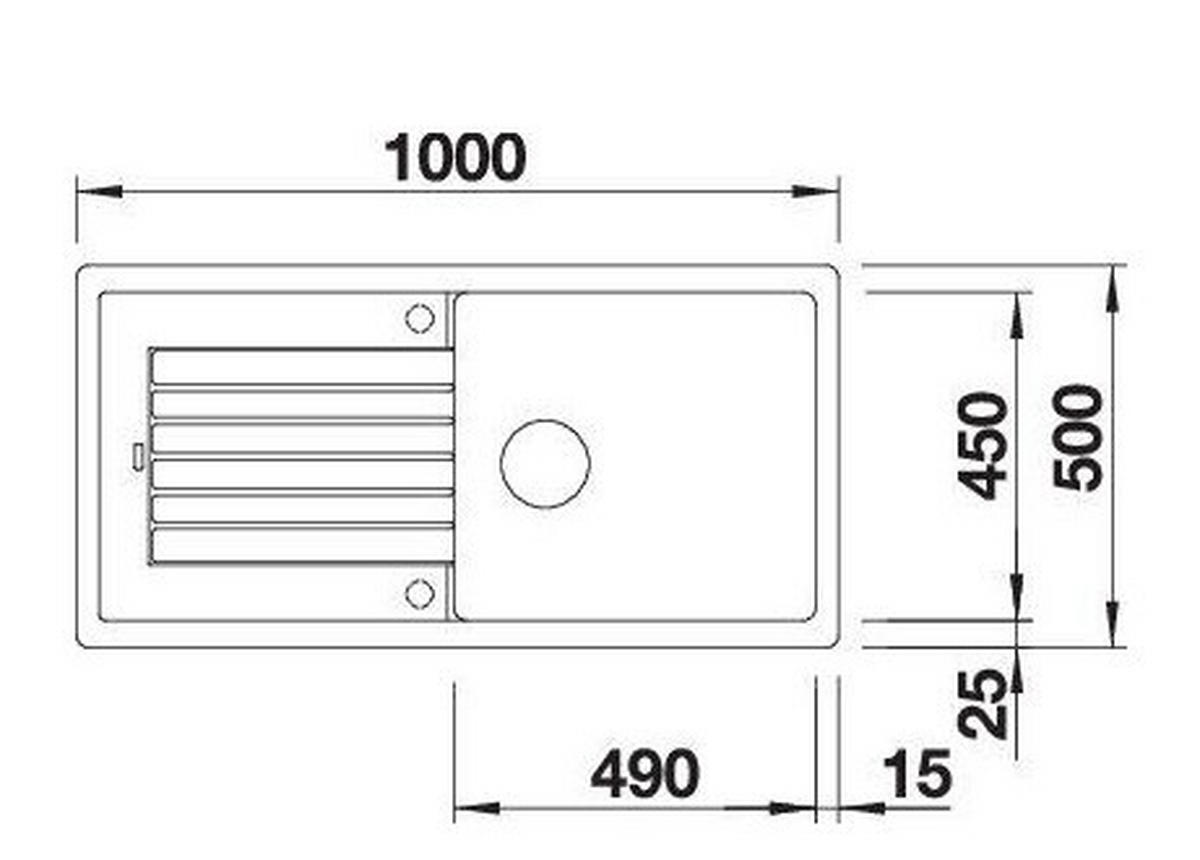 SPÜLE 517561  - Weiß, Basics, Stein (100/20,2/50cm) - Blanco