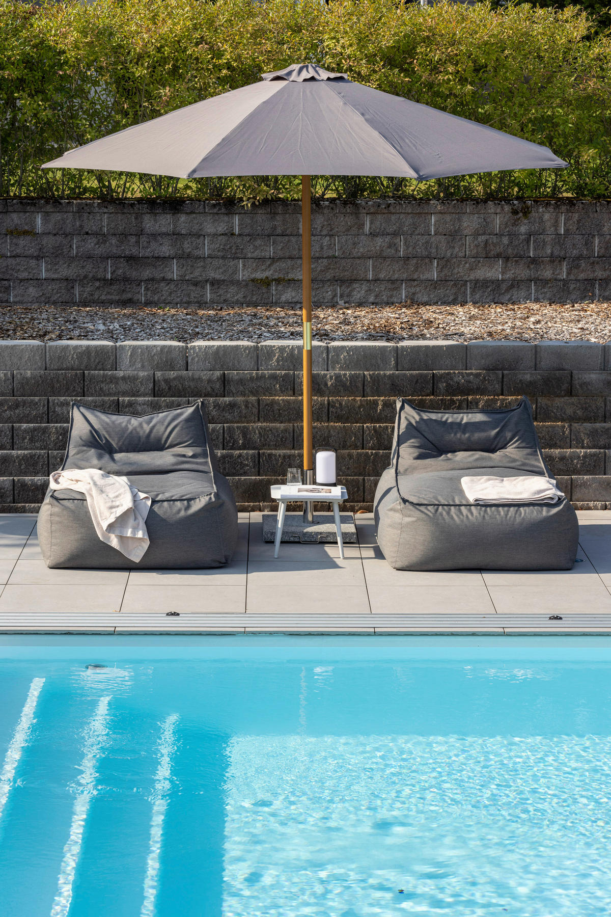 SONNENSCHIRM 300 cm  - Grau, KONVENTIONELL, Holz/Textil (300/244cm) - Gardenson