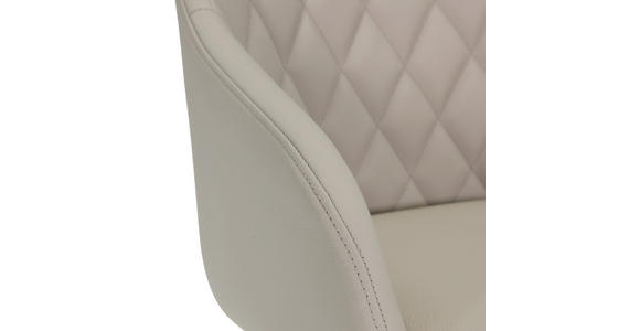 ARMLEHNSTUHL  Typenauswahl, Sitzfläche 360° drehbar, automatische Rückholfunktion  Echtleder  - Beige/Schwarz, Design, Leder/Metall (60/83/65cm) - Landscape