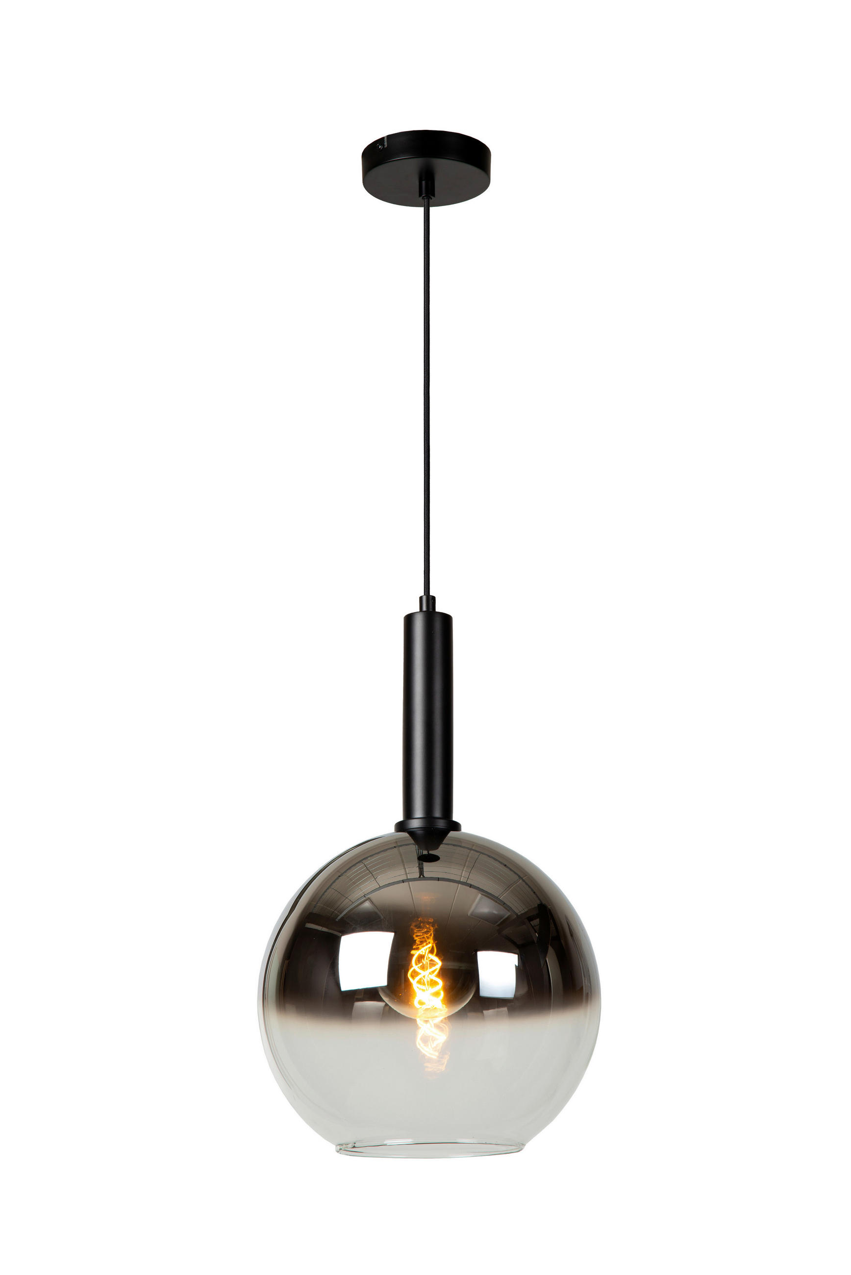 HÄNGELEUCHTE Marius 30/30/150 cm   - Schwarz, Design, Glas (30/30/150cm) - Lucide