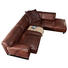 WOHNLANDSCHAFT Echtleder Rücken echt - Chromfarben/Braun, Design, Leder/Metall (271/245cm) - WISCHI BLACK LABEL