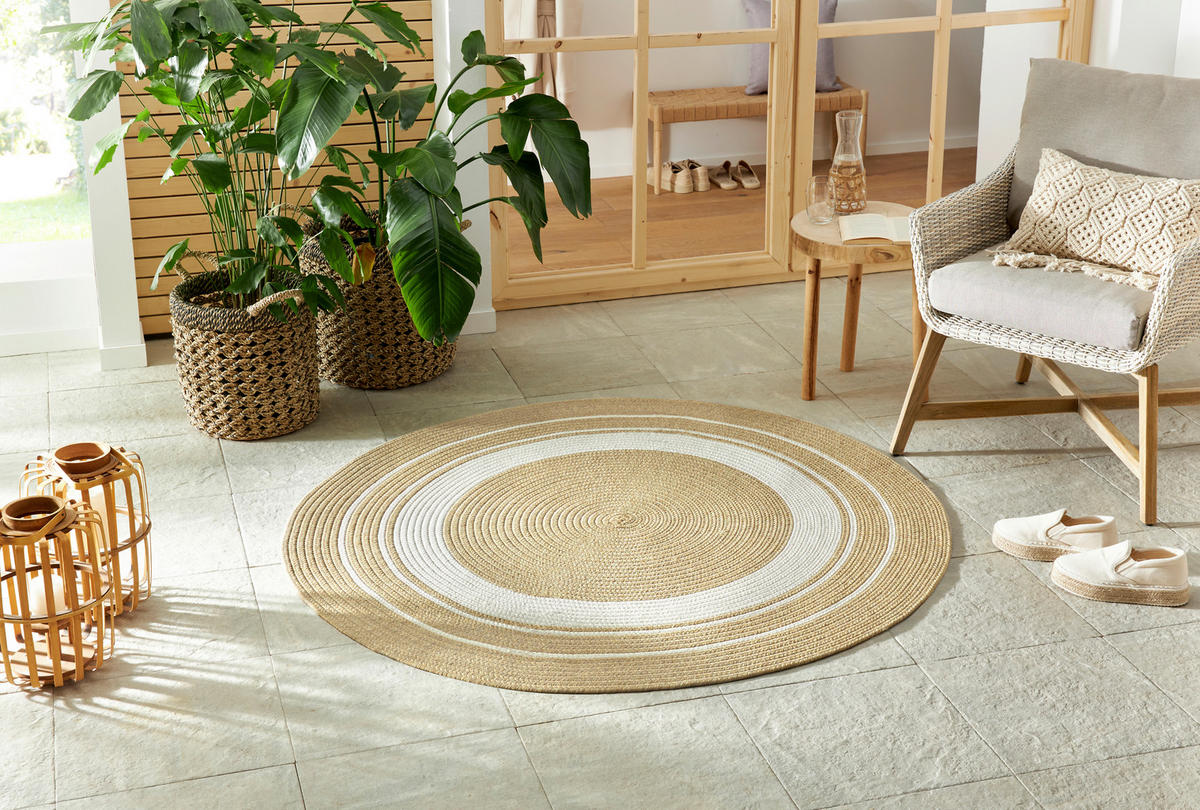 OUTDOORTEPPICH 200 cm Braided Creme, Beige  - Beige/Creme, Design, Kunststoff (200cm)