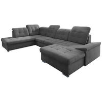 WOHNLANDSCHAFT Anthrazit Mikrofaser  - Chromfarben/Anthrazit, Design, Kunststoff/Textil (212/330/169cm) - Livetastic