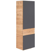 Garderobenschrank - Eichefarben/Grau, Natur, Holz/Metall (64,2/196,8/42,4cm) - Voglauer