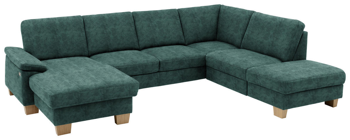 WOHNLANDSCHAFT in Velours Opal  - Eichefarben/Opal, Konventionell, Holz/Textil (167/316/235cm) - Beldomo System